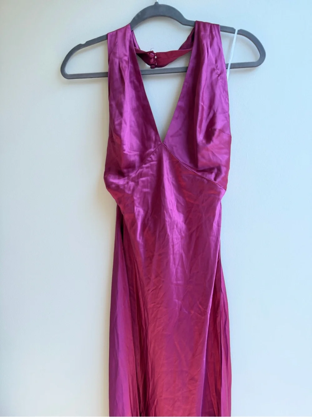 NWT NEW Reformation Daniela Silk Dress | Hibiscus Pink Magenta | US 6 - Picture 7 of 17